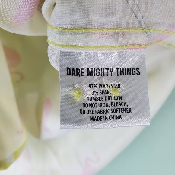 RSVLTS X Natural Light Mens Yellow Flamingo Button Up Short Sleeve Shirt Size M - Picture 5 of 6